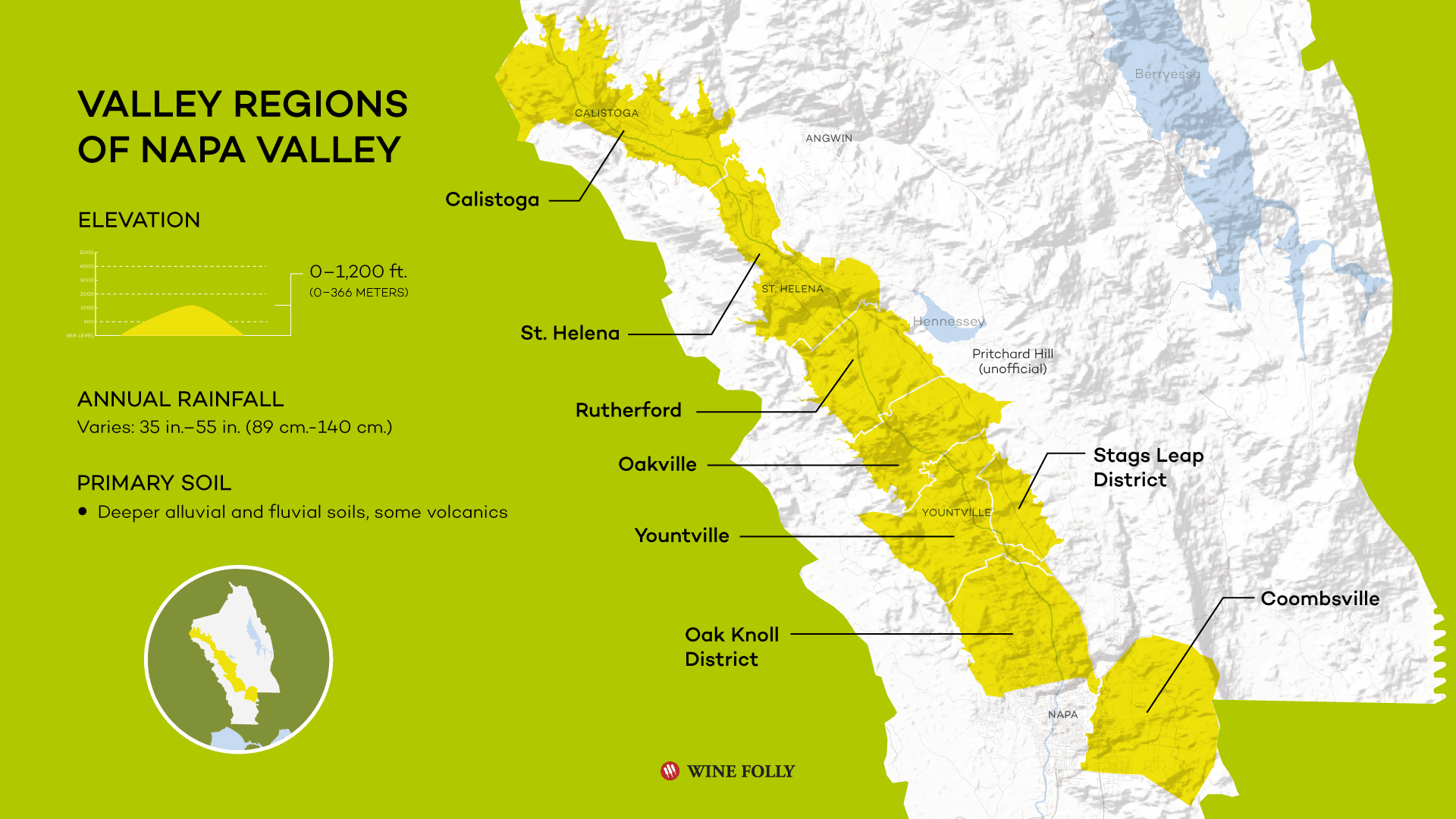 Valley Regions of Napa Valley